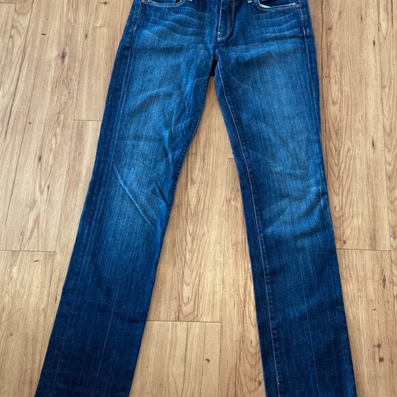 7 For All Mankind- Women's Straight Leg Stretchy Blue Jeans (Size 50) - Picture 1 of 8